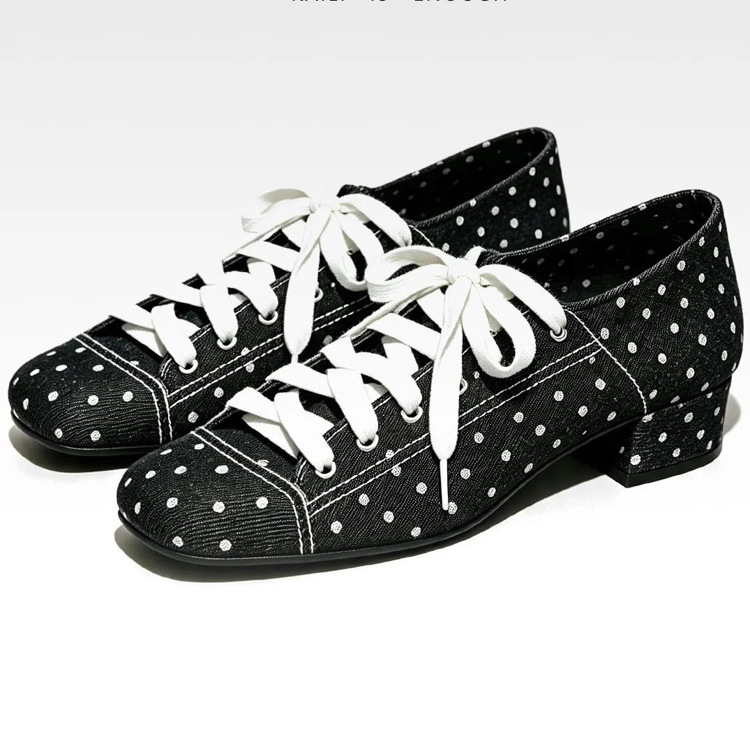 Mary Jane Shoes - 2027 Women Polka Dot Low Block