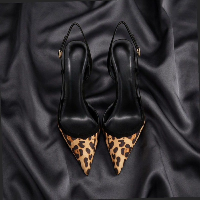 Women'S Shoes Quality - Yuejinlong #YJ26-802, Black Suede Leopard-Print Ankle-Strap