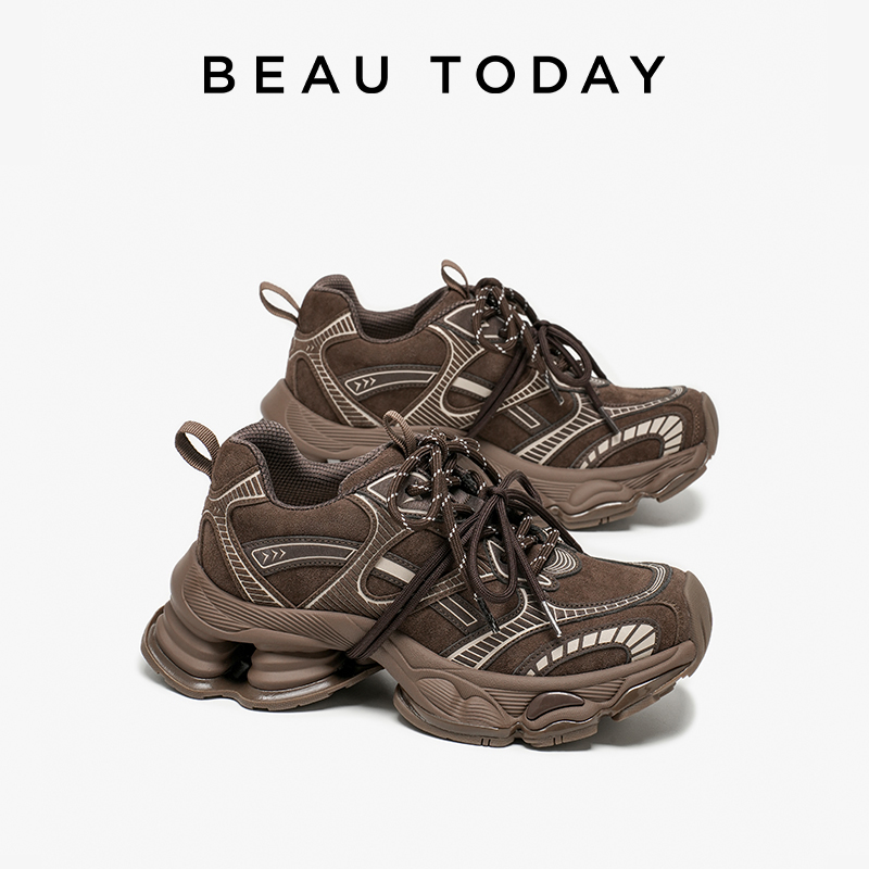 Women'S Shoes Com - BEAUTODAY Chunky Sneakers Women Microfiber Leather