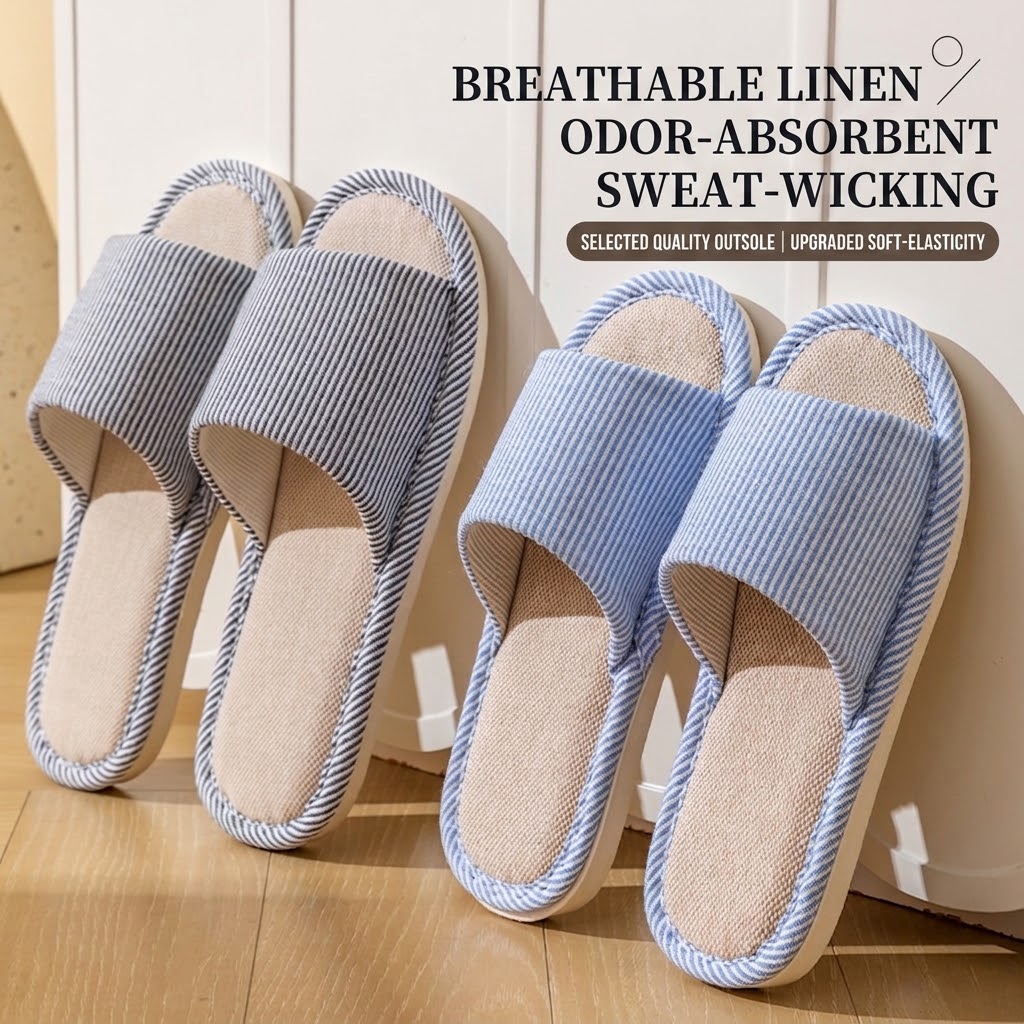 Women Shoes On Sale - Breathable Flax Linen Slippers Women Men