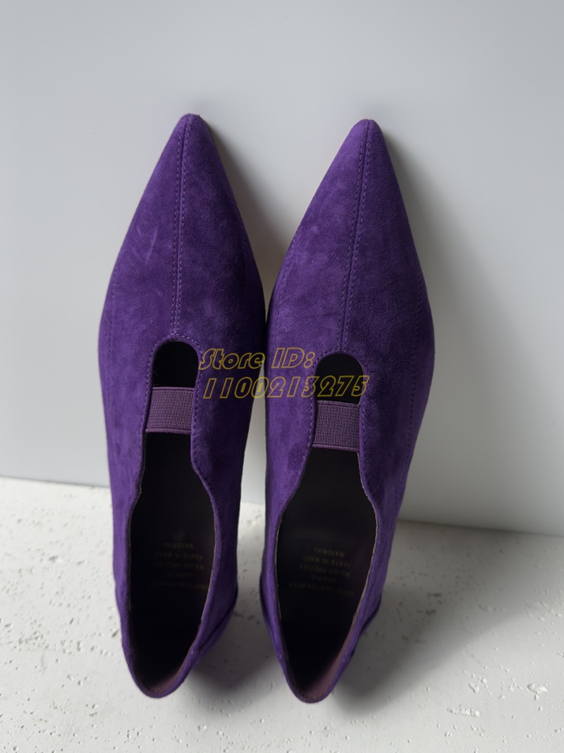 Purple Suede Pointy Toe Pumps  - đánh giá và giá Women Shoes Winter