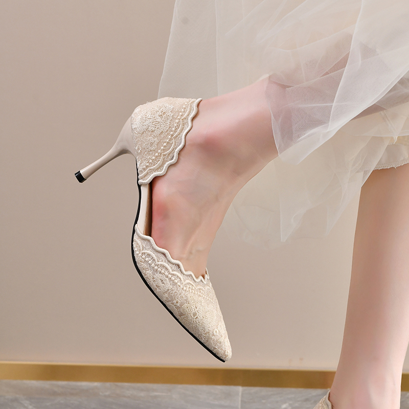 Lace Pointed Toe High Heels Wo - đánh giá và giá Women Shoes Model