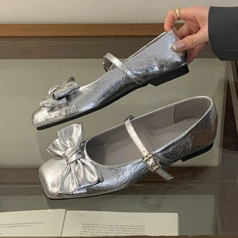 Cute Bowknot Square Toe Design - đánh giá và giá Women Shoes Elegant