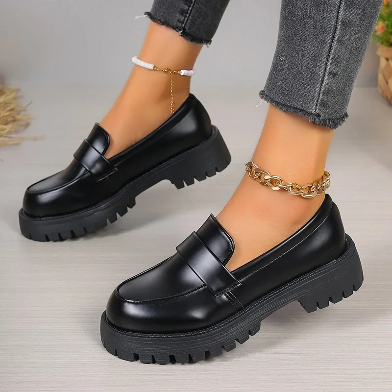 British Style Black Platform L - đánh giá và giá Women'S Shoes Loafers Black