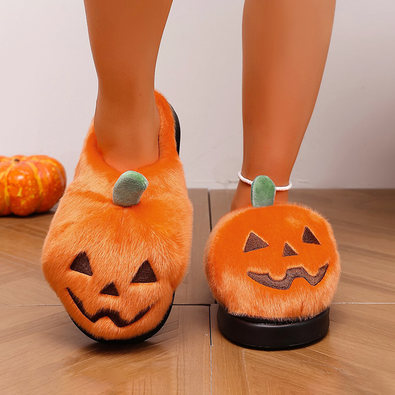 Halloween 3D Pumpkin Plush Sli - đánh giá và giá Women Shoes On Sale
