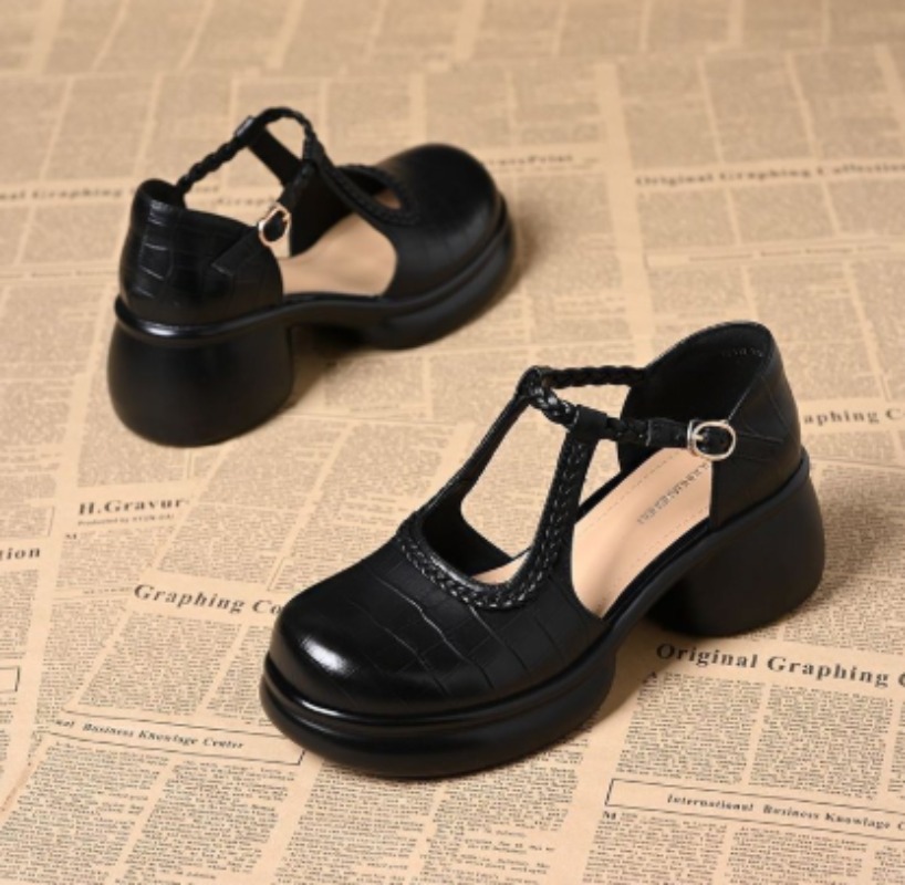 Women Black Croc‑Embossed Mary - đánh giá và giá Mary Jane Shoes
