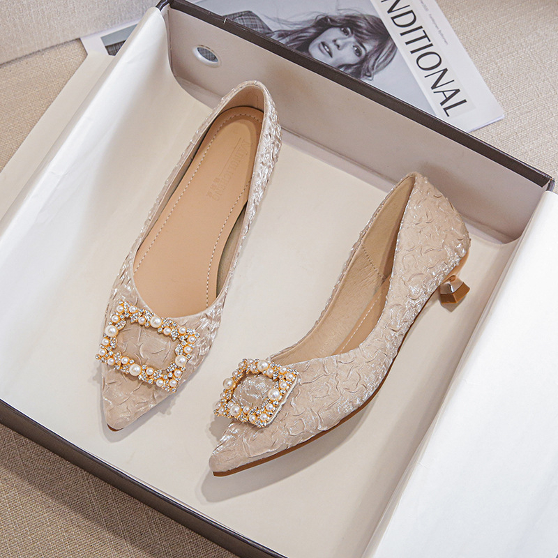Ivory Textured Satin Pointed T - đánh giá và giá Women Shoes Elegant