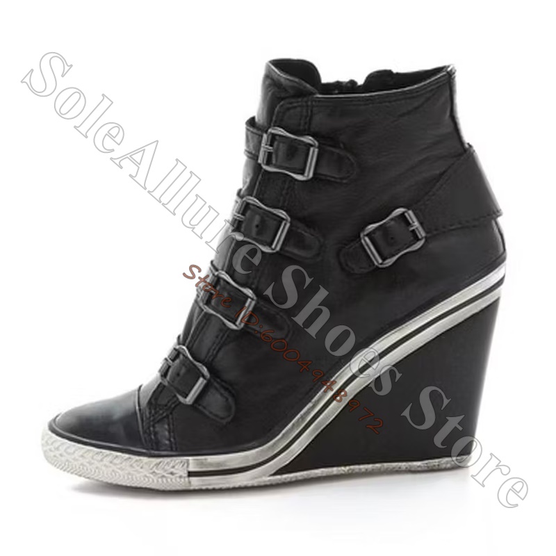 Grey Multi Buckle High Top Wed - đánh giá và giá Women'S Shoes Com
